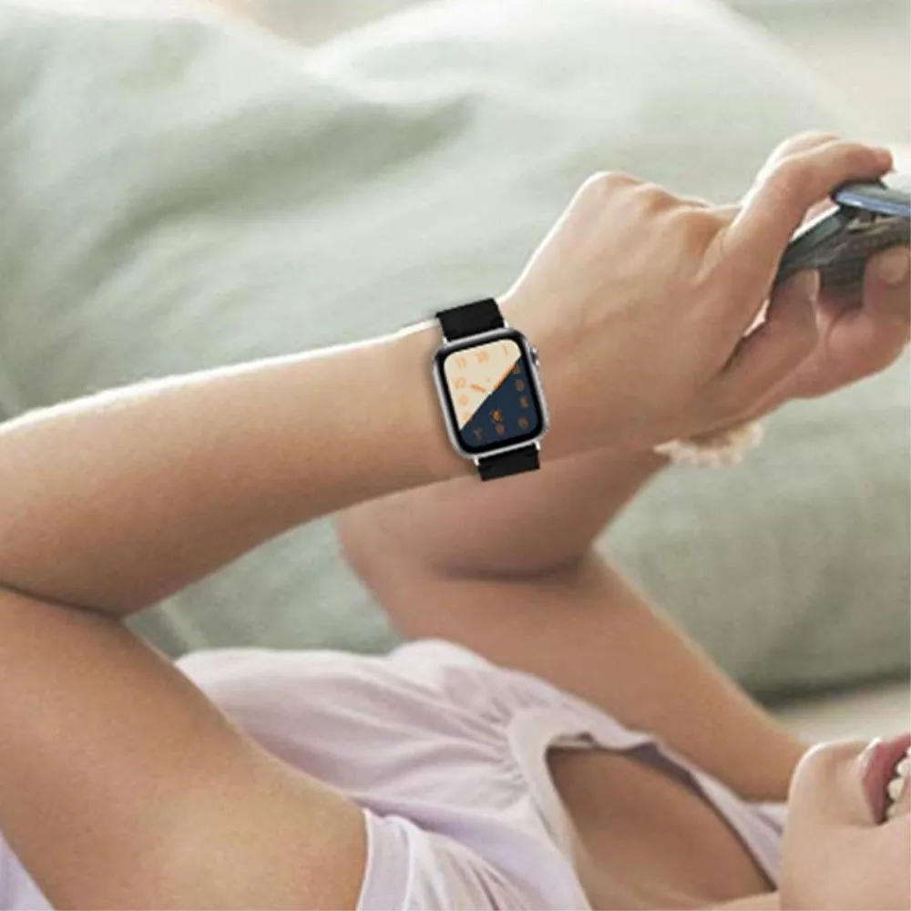 Apple Watch (45mm) simple nylon watch strap - Black