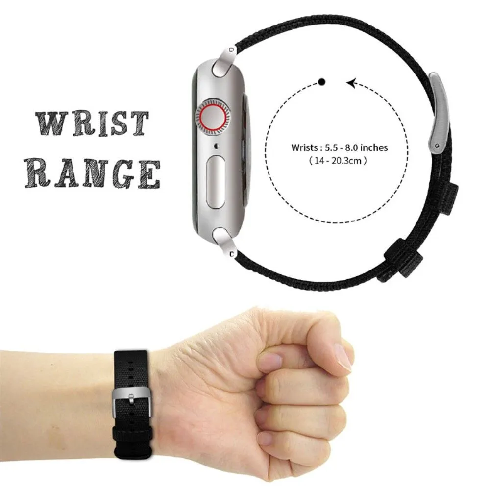 Apple Watch (45mm) simple nylon watch strap - Black