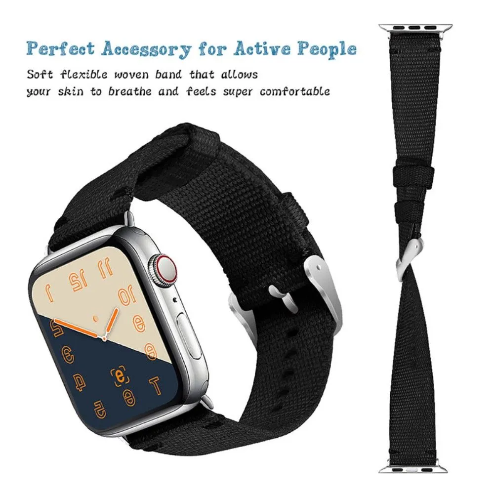 Apple Watch (45mm) simple nylon watch strap - Black