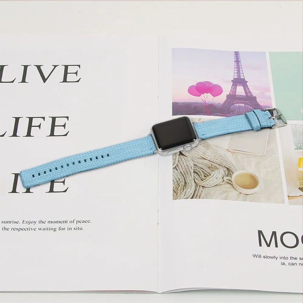 Apple Watch (45mm) simple nylon watch strap - Blue