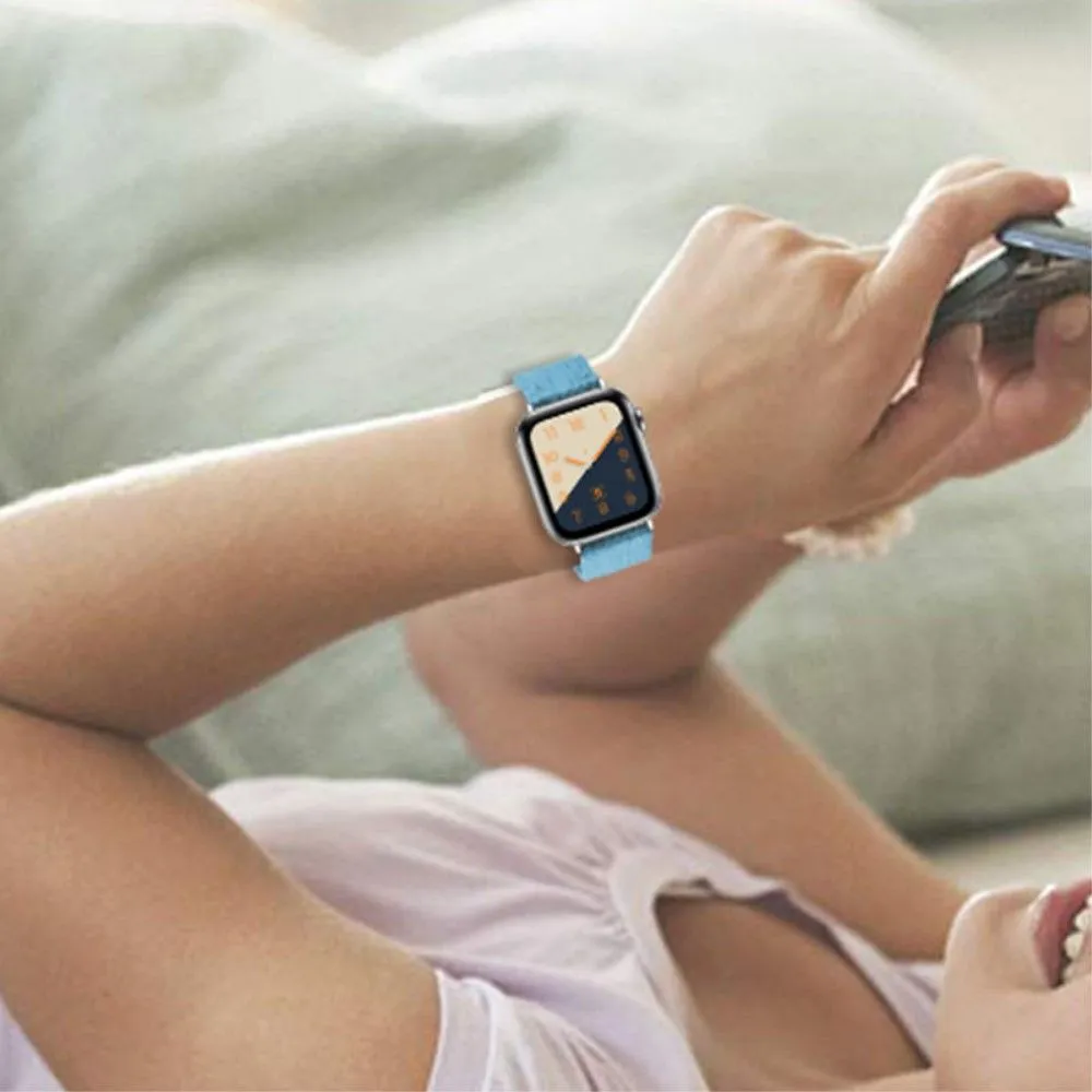 Apple Watch (45mm) simple nylon watch strap - Blue