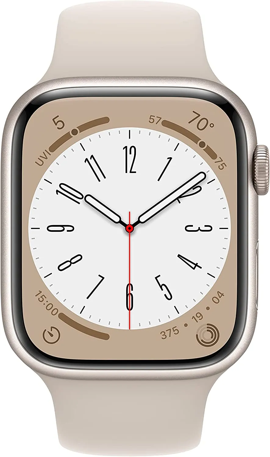 Apple Watch Series 8 45mm Smart Watch w/ Starlight Aluminum Case with Starlight Sport Band