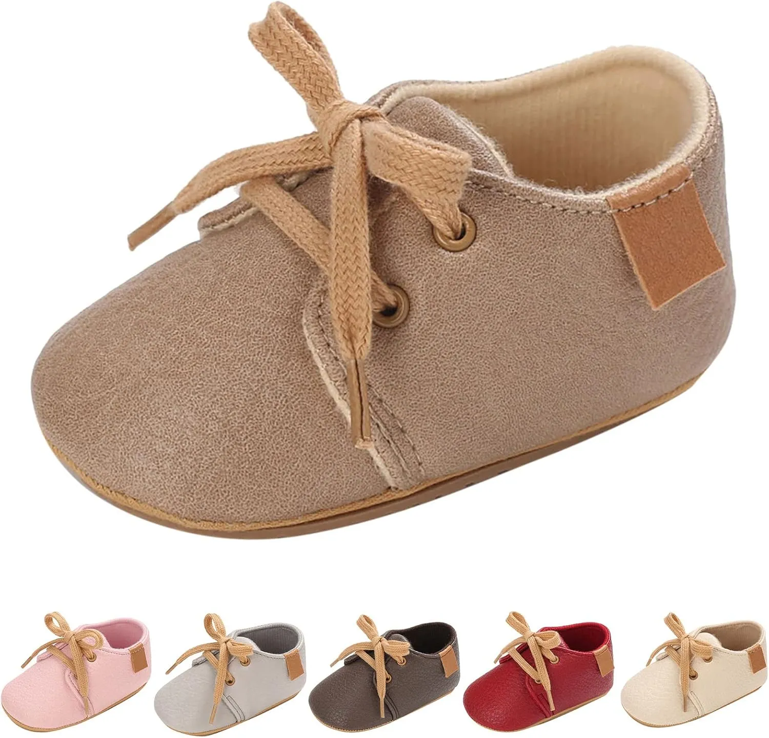 Baby Boots Spring and Autumn Children Baby Toddler Shoes Boys and Girls Non Slip Lightweight Lace Up Comfortable Solid Color Simple Style Baby Boy Slippers