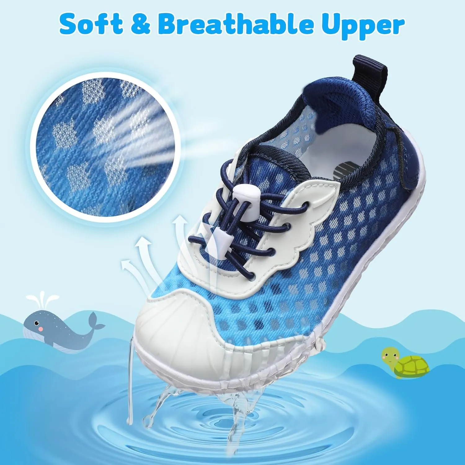 BARERUN Toddler Water Shoes Barefoot Kids Water Shoes Boys Girls Aqua Socks Quick-Dry Breathable Toddler Sandals Slip on Indoor Outdoor Walking Shoes for Beach Swim Pool