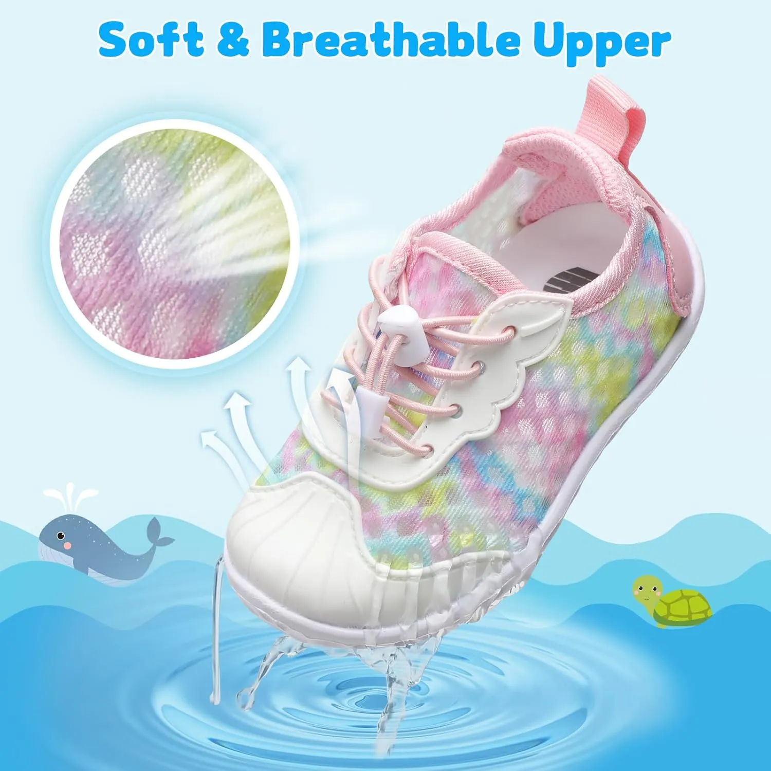 BARERUN Toddler Water Shoes Barefoot Kids Water Shoes Boys Girls Aqua Socks Quick-Dry Breathable Toddler Sandals Slip on Indoor Outdoor Walking Shoes for Beach Swim Pool