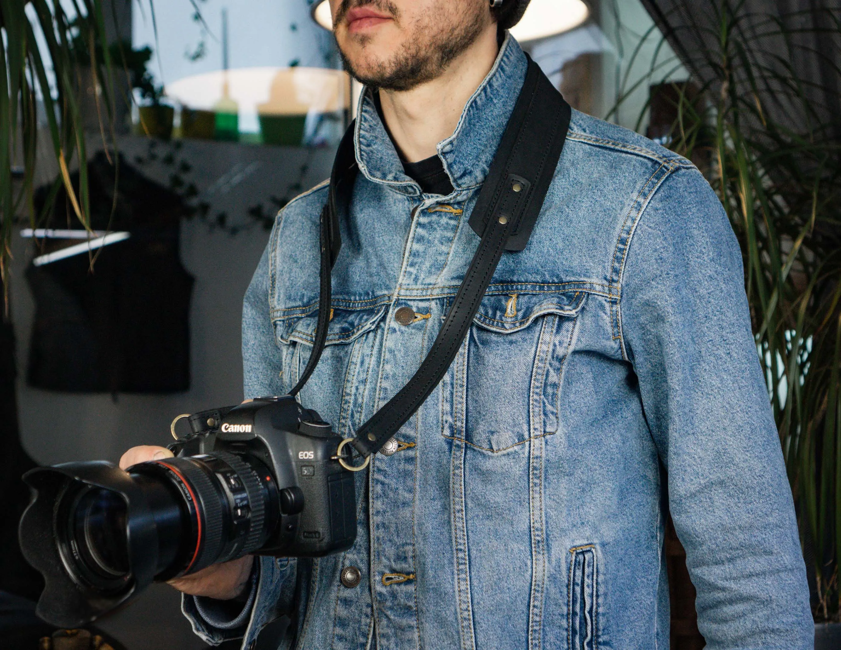 Black Leather Camera Strap | Camera Harness | Gift for Photographer