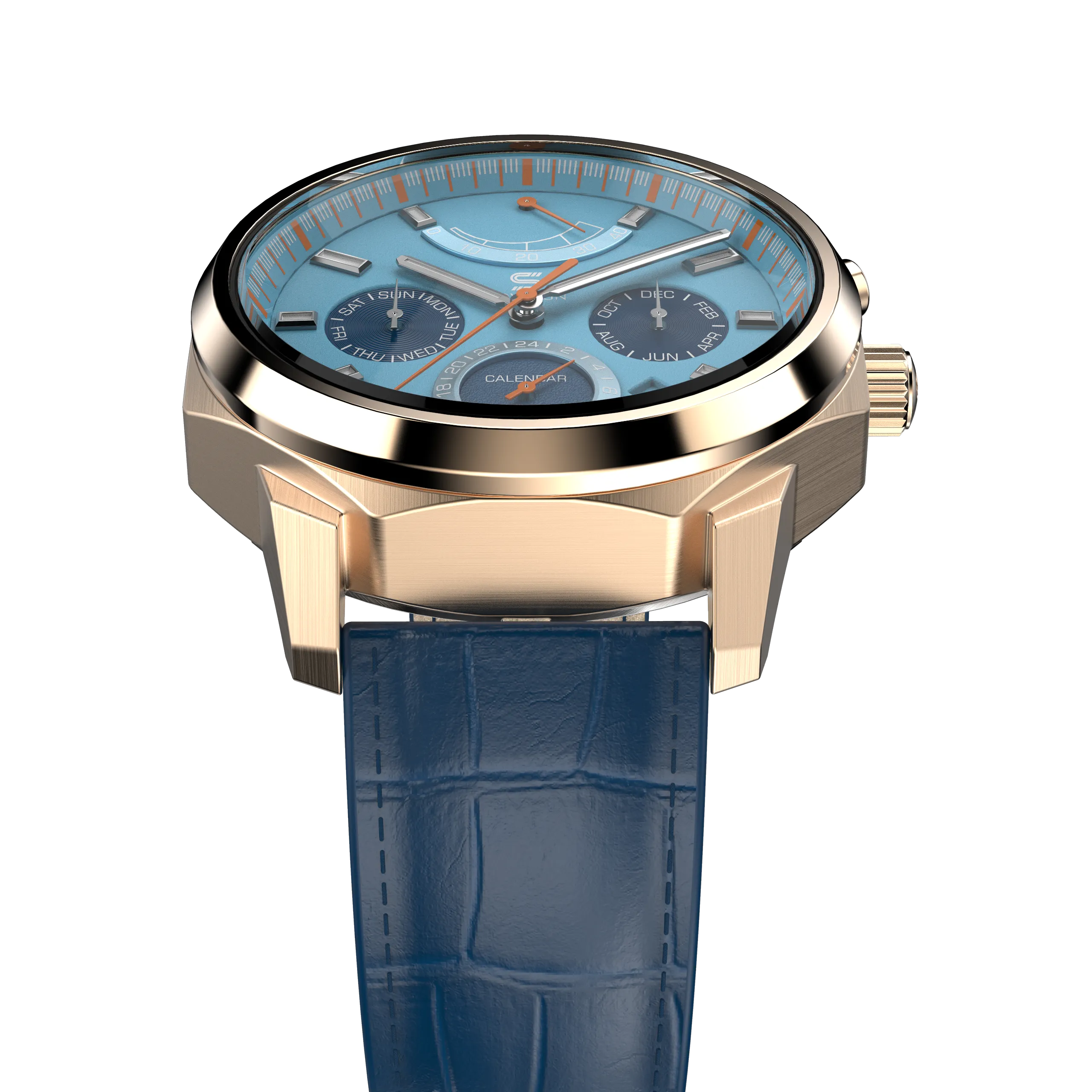 Blue Leather - Rosegold Clasp