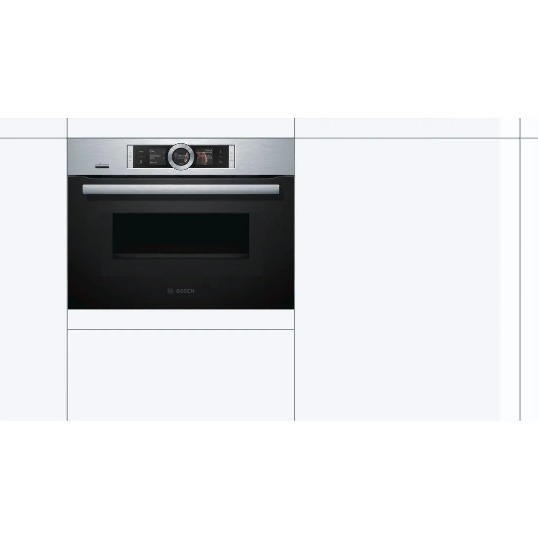 Bosch Serie 8 Built-In Electric Combi Microwave - Stainless steel | CMG656BS6B