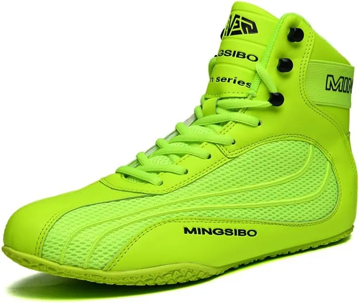 Boxing Shoes for Men and Youth, Anti-Slip Wrestling Shoes Men Youth Wrestling Shoes Training,Lightweight and Breathable Green Wrestling Boots