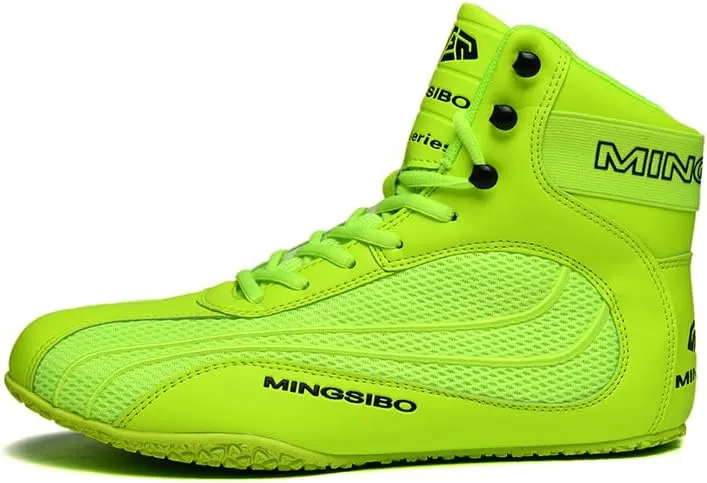 Boxing Shoes for Men and Youth, Anti-Slip Wrestling Shoes Men Youth Wrestling Shoes Training,Lightweight and Breathable Green Wrestling Boots