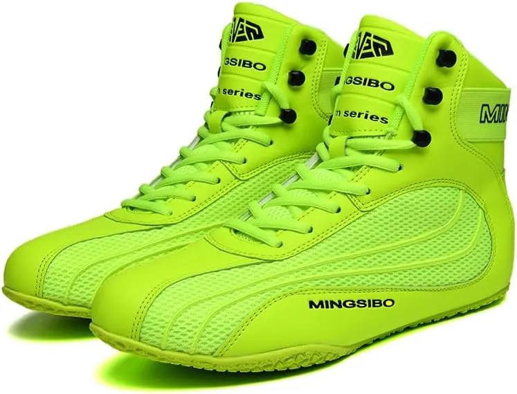 Boxing Shoes for Men and Youth, Anti-Slip Wrestling Shoes Men Youth Wrestling Shoes Training,Lightweight and Breathable Green Wrestling Boots