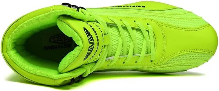 Boxing Shoes for Men and Youth, Anti-Slip Wrestling Shoes Men Youth Wrestling Shoes Training,Lightweight and Breathable Green Wrestling Boots