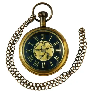 Brass Pocket Chain Watch with Custom Engraving BPCW01