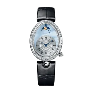 Breguet Reine de Naples Moon Phase 18K White Gold & Diamonds Lady's Watch