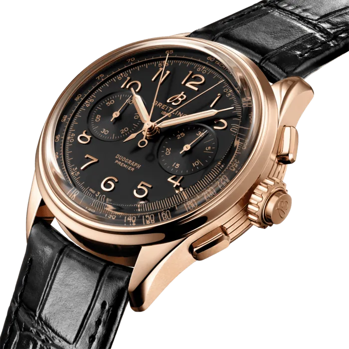 Breitling Premier B15 Chronograph Duograph 42 18K Red Gold Men's Watch