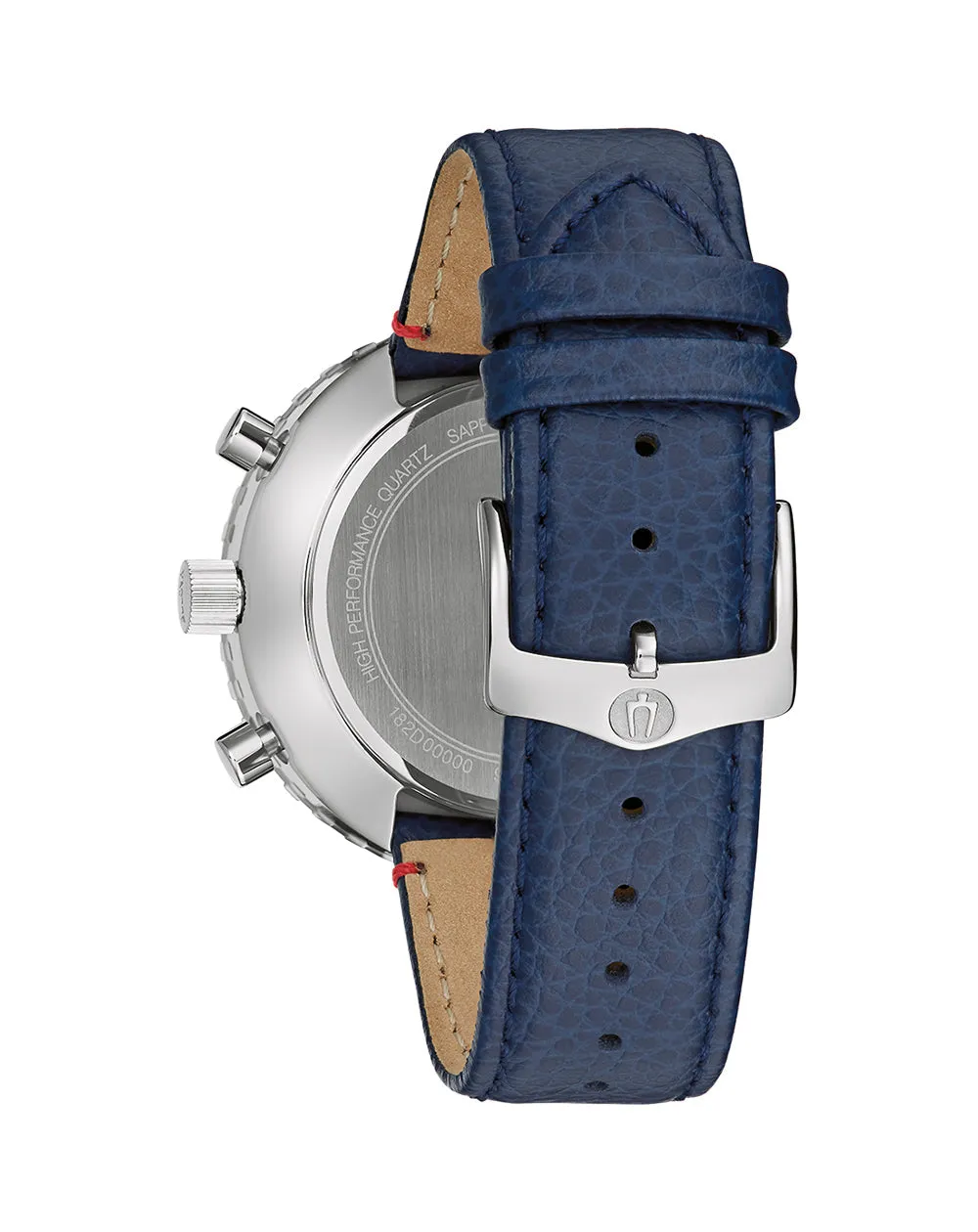 Bulova Archive Series Mens Chronograph Watch with Blue Dial and Leather Strap 96A283