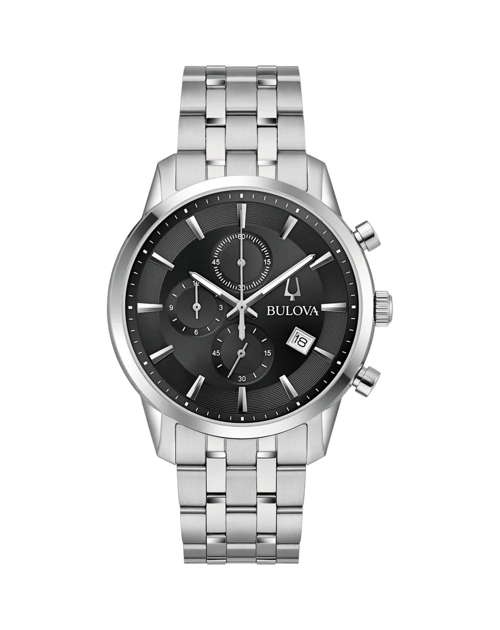 Bulova Refined Stainless Steel Chronograph Watch for Timeless Elegance 96B412