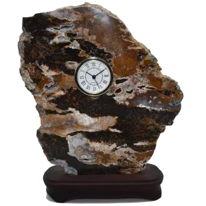 Calcedonie Clock in Wood Base