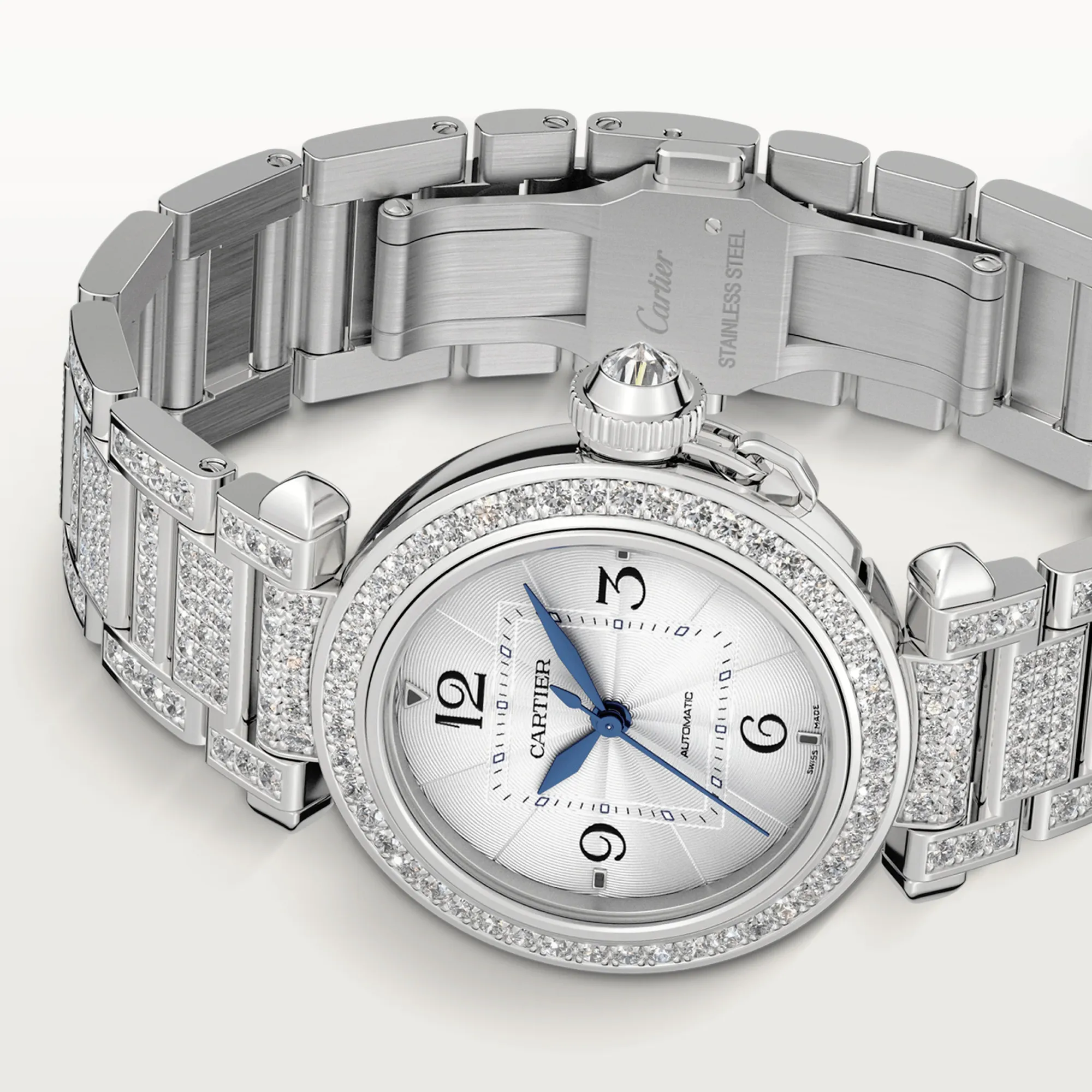 Cartier Pasha de Cartier 35mm 18K White Gold & Diamonds Lady's Watch