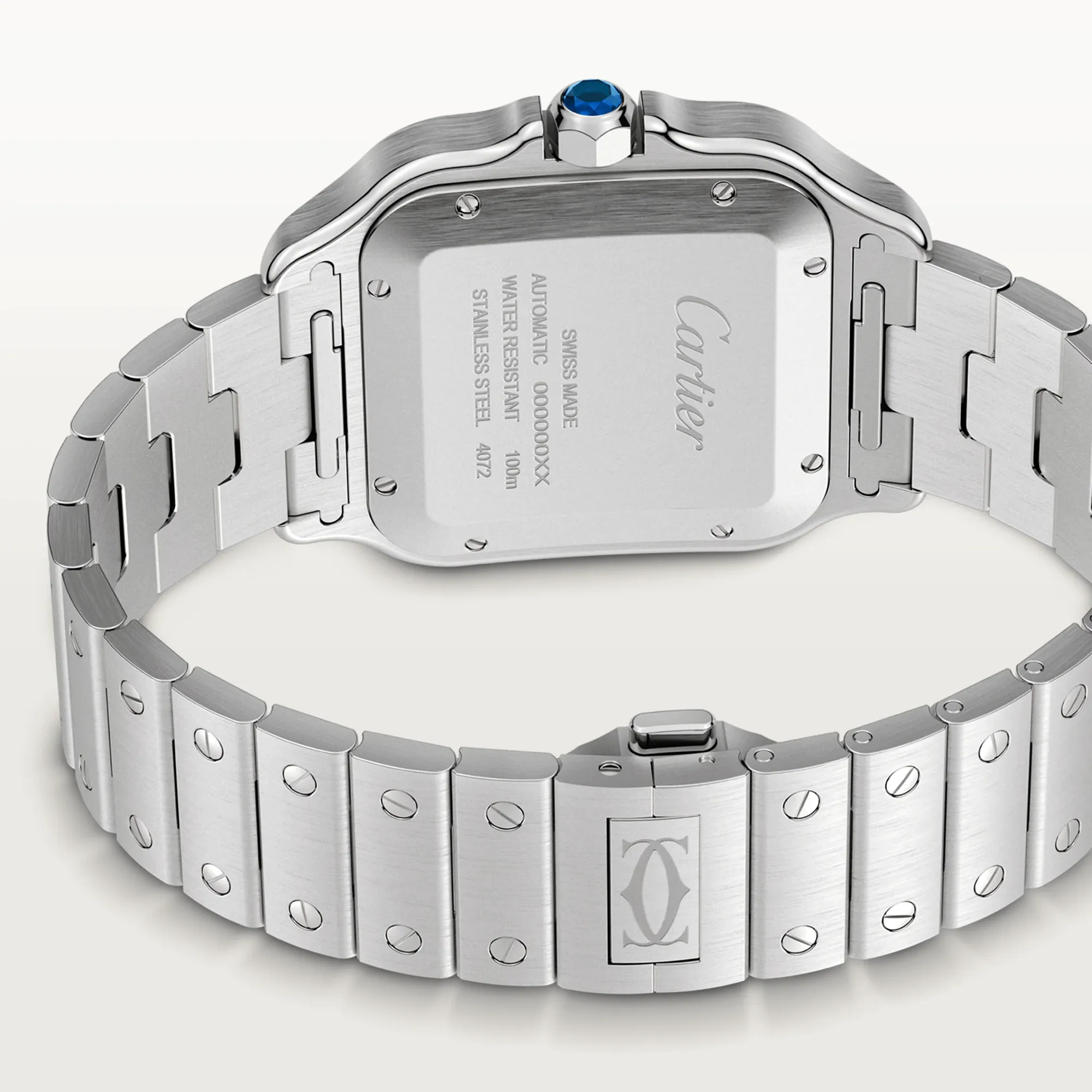 Cartier Santos Stainless Steel & Diamonds Men's Watch