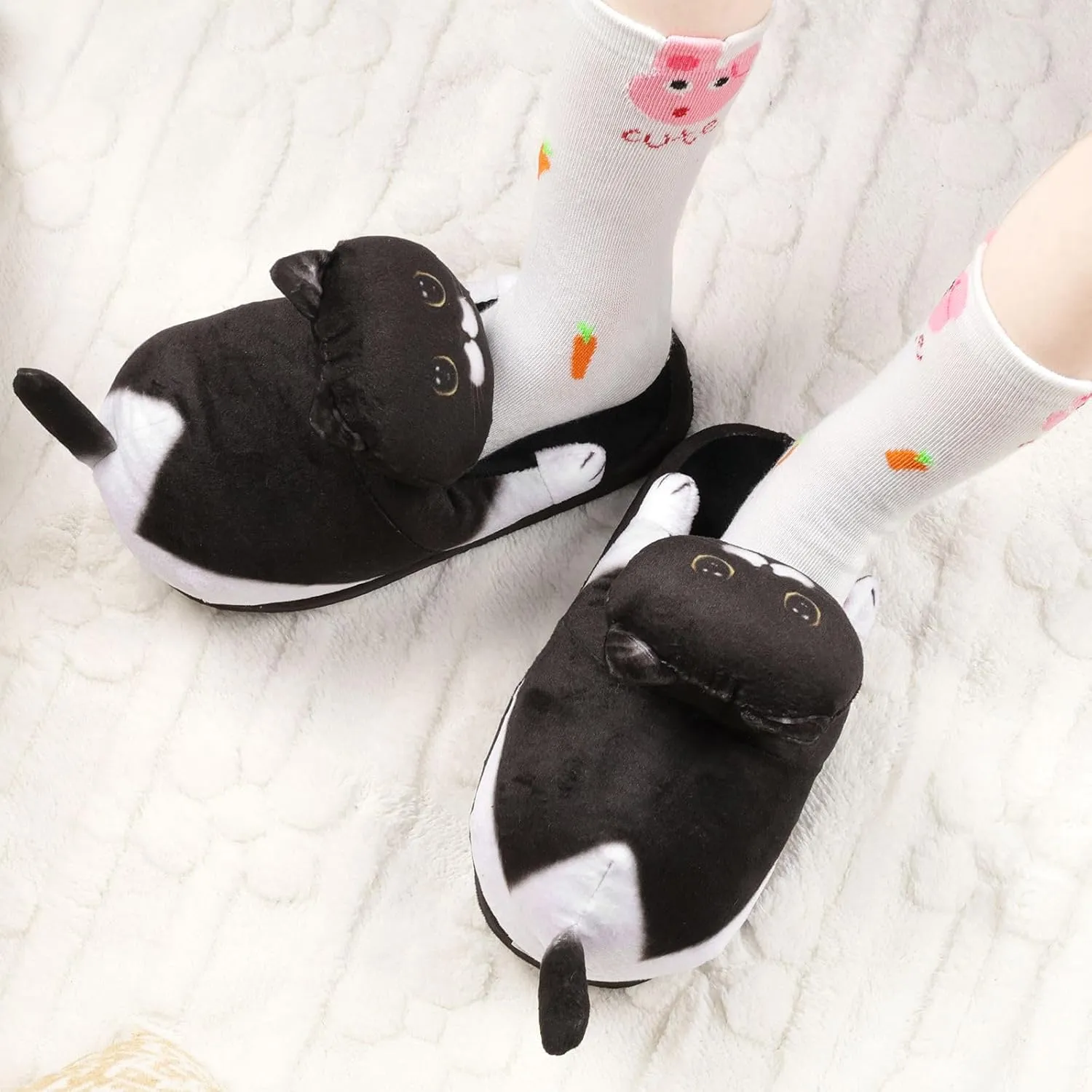 Cat Slippers for Kids, Indoor House Slippers,Non-slip Sole, Cute slippers with Cat, Cat Gifts for Girls Boys/Christmas/Halloween Gifts