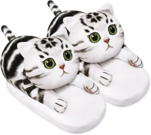 Cat Slippers for Kids, Indoor House Slippers,Non-slip Sole, Cute slippers with Cat, Cat Gifts for Girls Boys/Christmas/Halloween Gifts