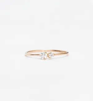 Double Prong Diamond Ring