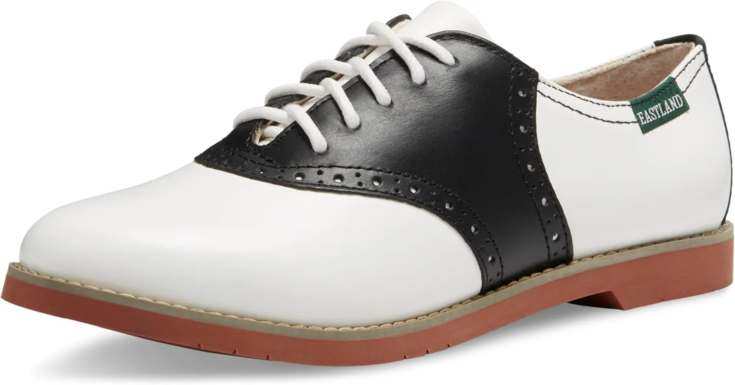 Eastland Women's Sadie Oxford, Black/White, 9.5 Medium US