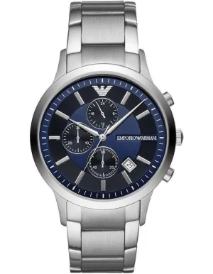 ElegantTime Stainless Steel Blue Chronograph Watch Model QZ43C22B5A