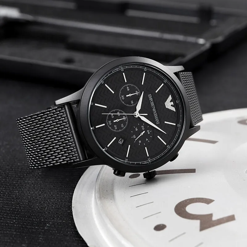 Emporio Armani Black Mesh Quartz Men's Watch| AR2498
