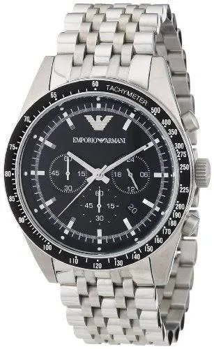Emporio Armani Italia Mens Elegant Stainless Steel Chronograph AR5988