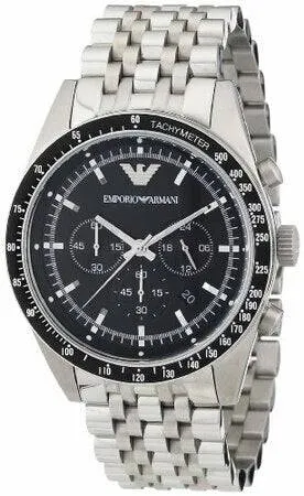 Emporio Armani Italia Mens Elegant Stainless Steel Chronograph AR5988