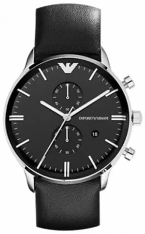 Emporio Armani Leather Chronograph Watch for Men AR0397