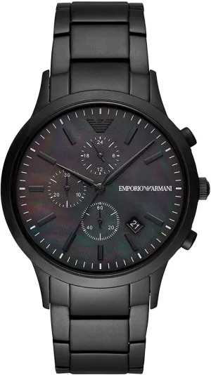 Emporio Armani Men's Chronograph Watch with Black Mother of Pearl AR11275