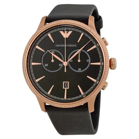 Emporio Armani Men's Elegant Black Chronograph Watch AR1792