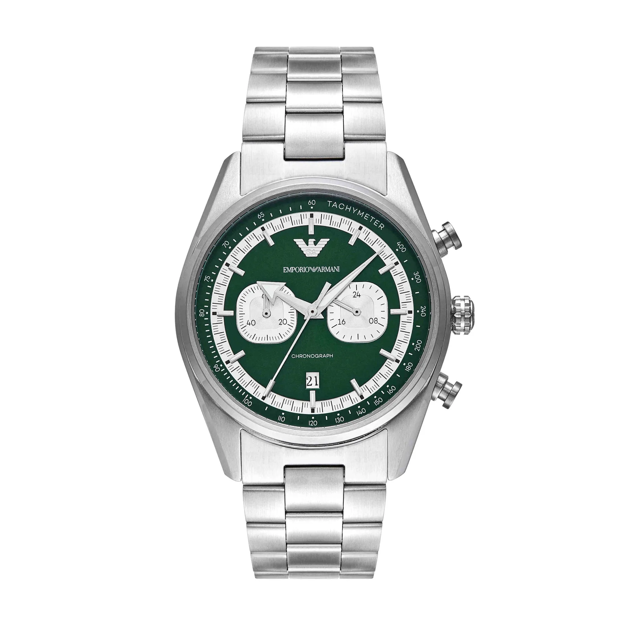 Emporio Armani Silver Chronograph Stainless Steel Watch AR11637