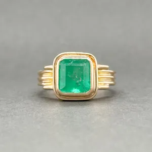 Estate 18K Y Gold 2.79ct Emerald Ring
