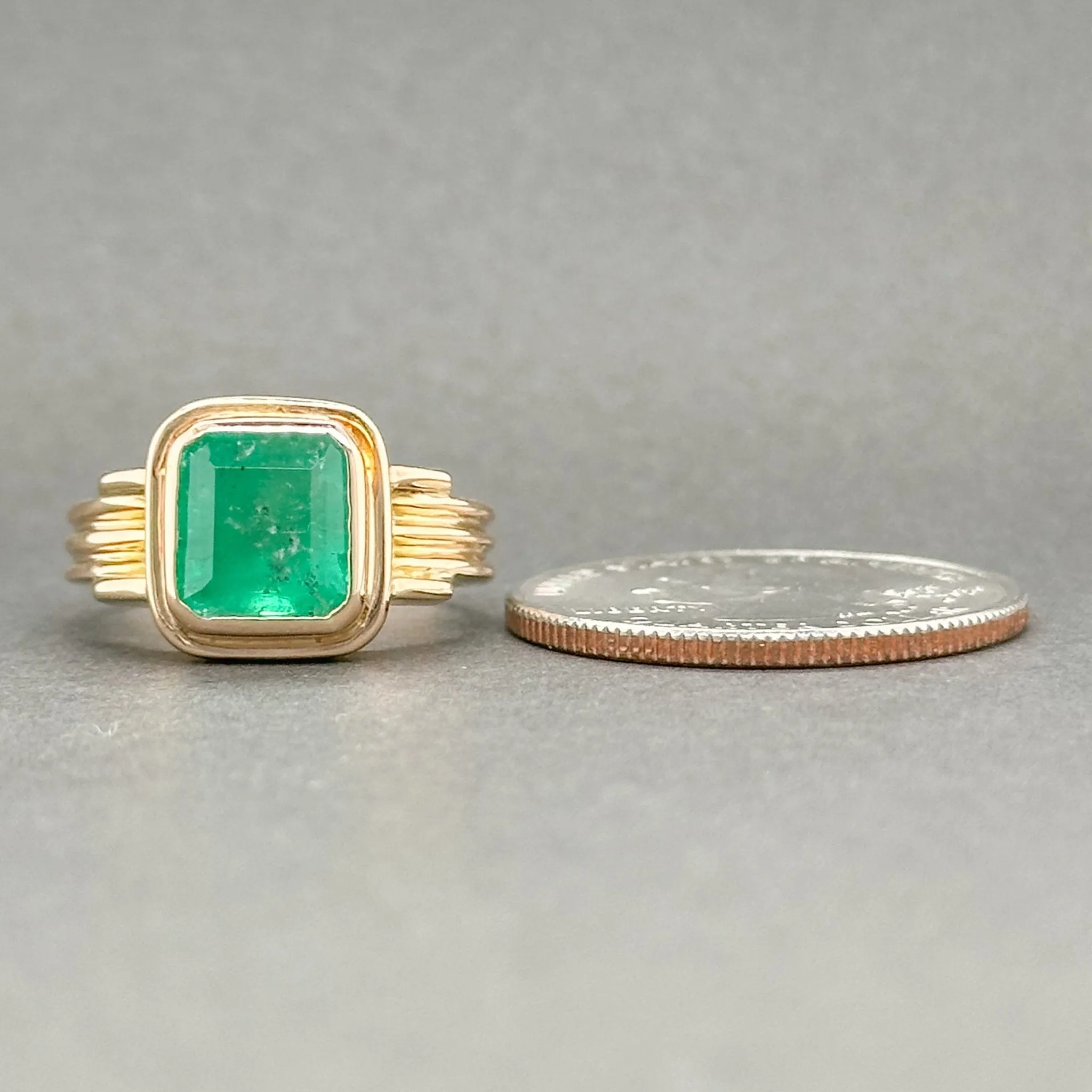 Estate 18K Y Gold 2.79ct Emerald Ring