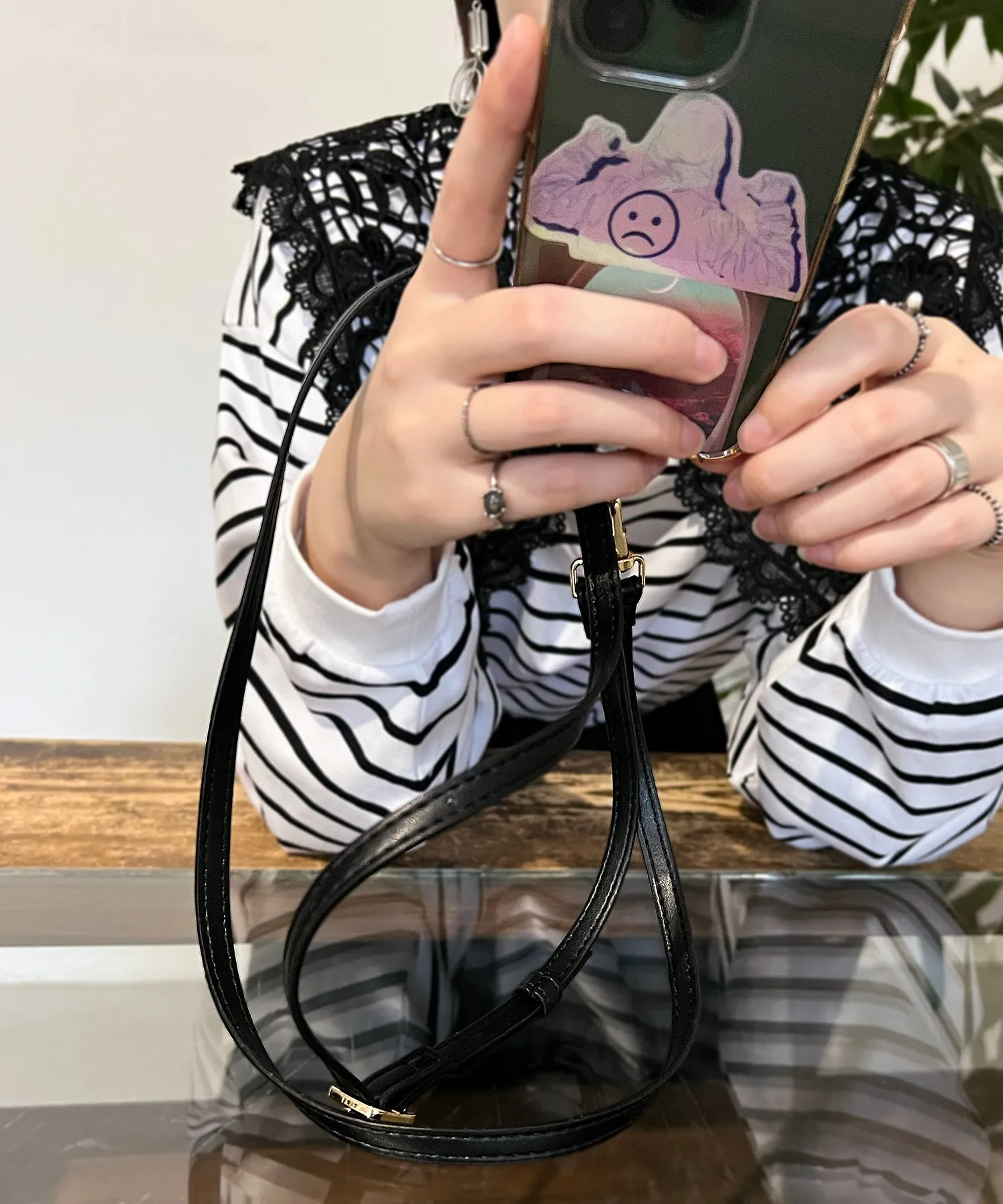 fake leather mobile strap