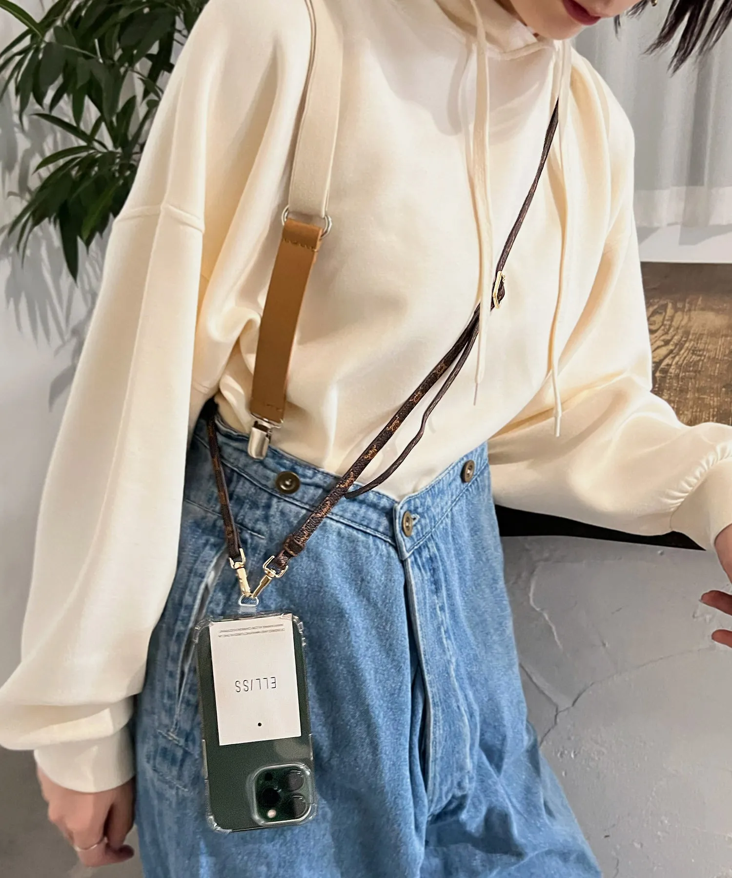 fake leather mobile strap