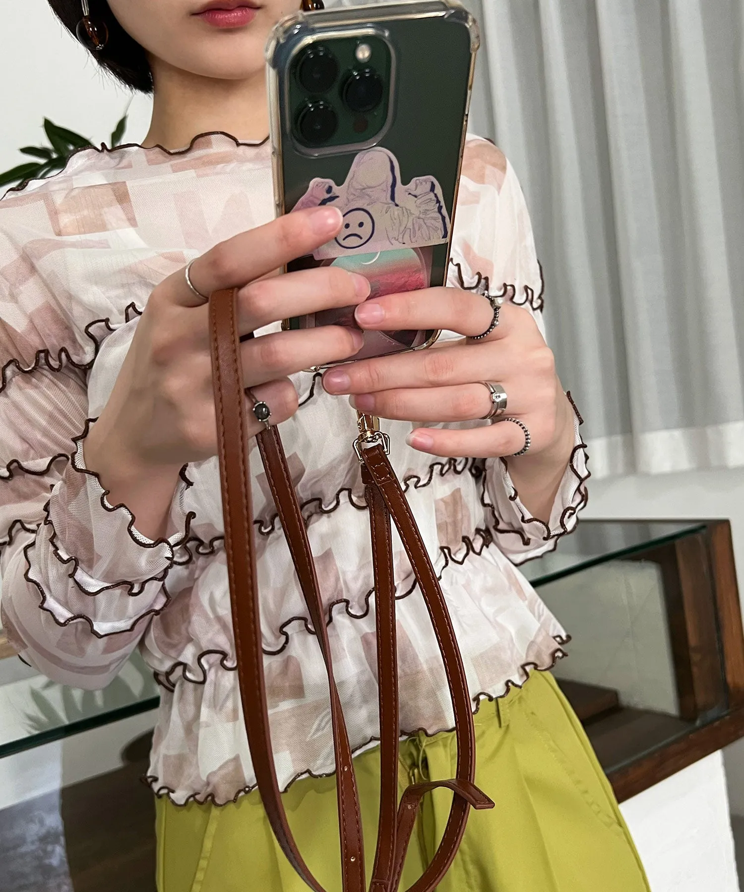 fake leather mobile strap