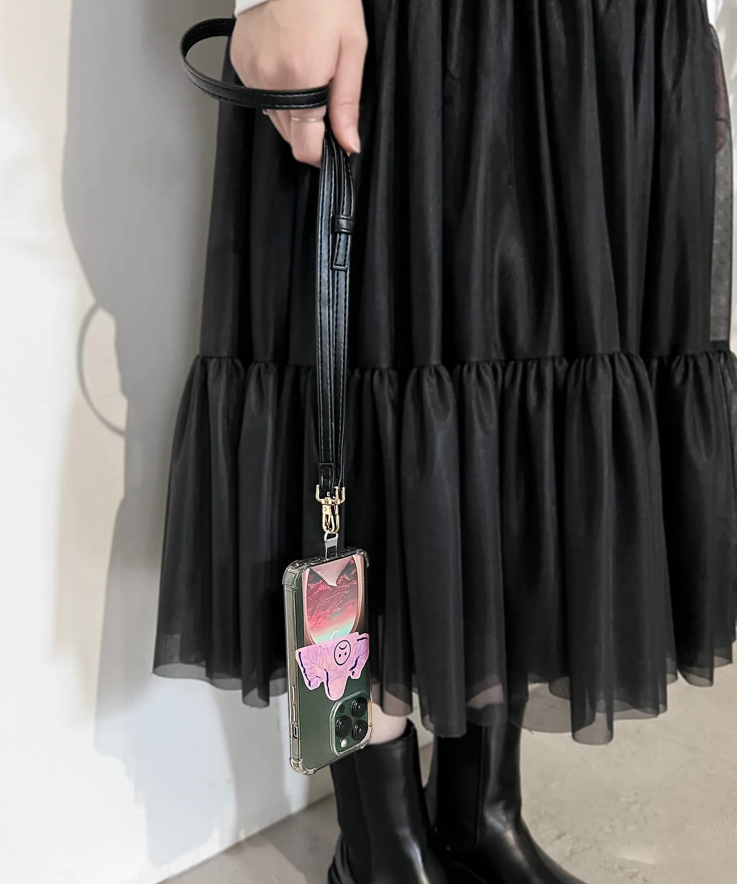 fake leather mobile strap