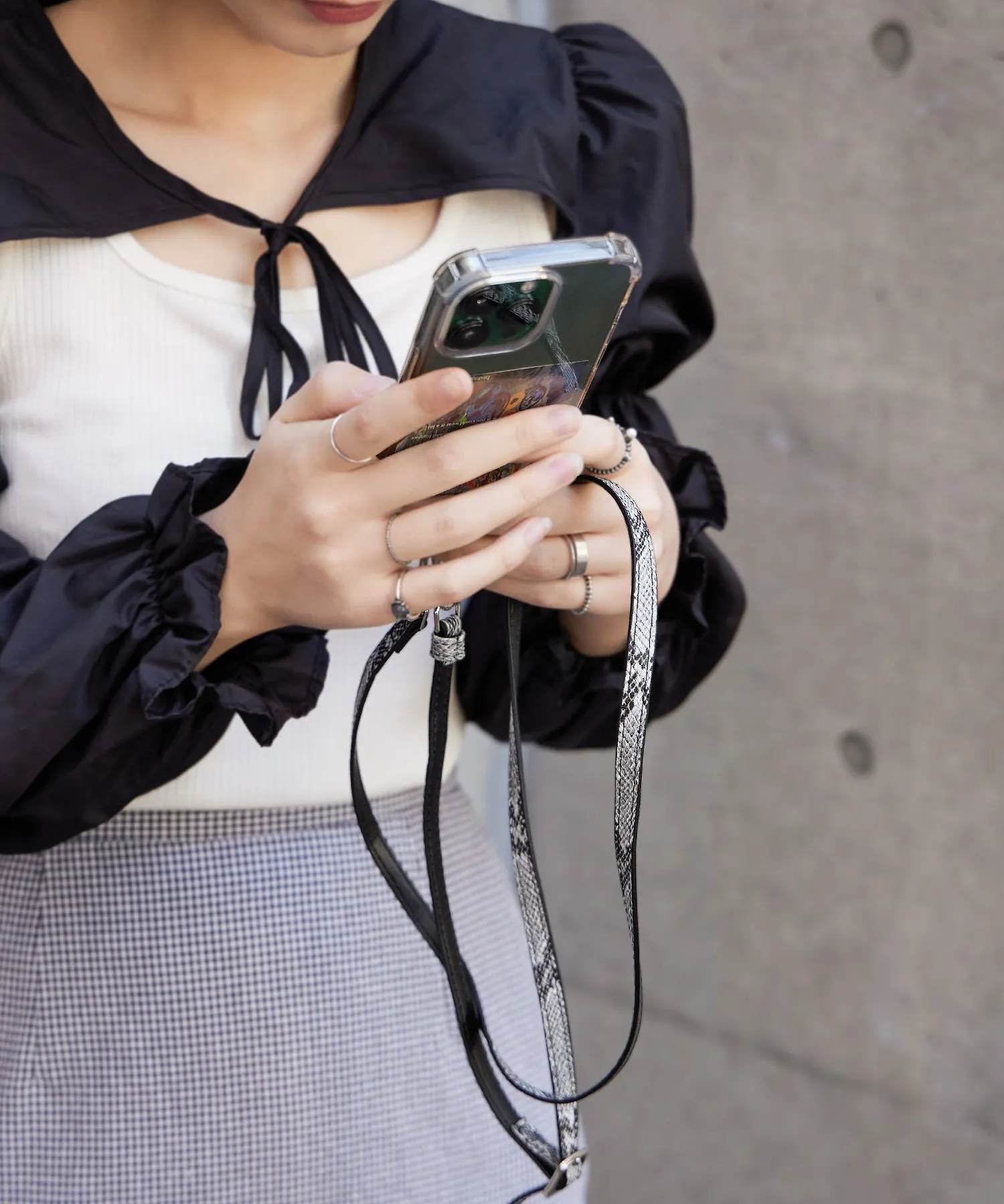 fake leather mobile strap