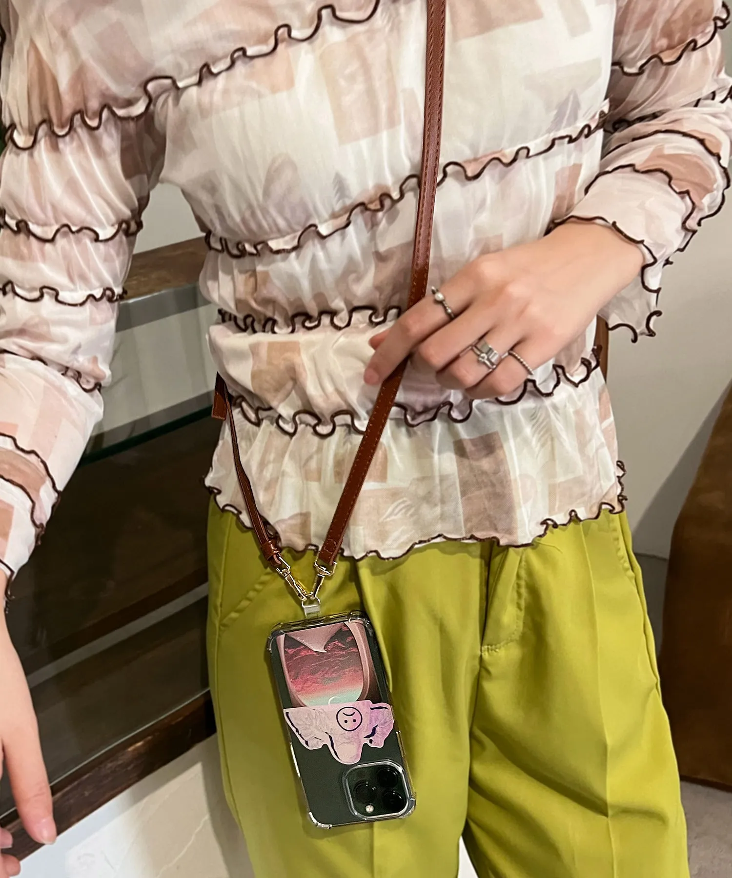 fake leather mobile strap