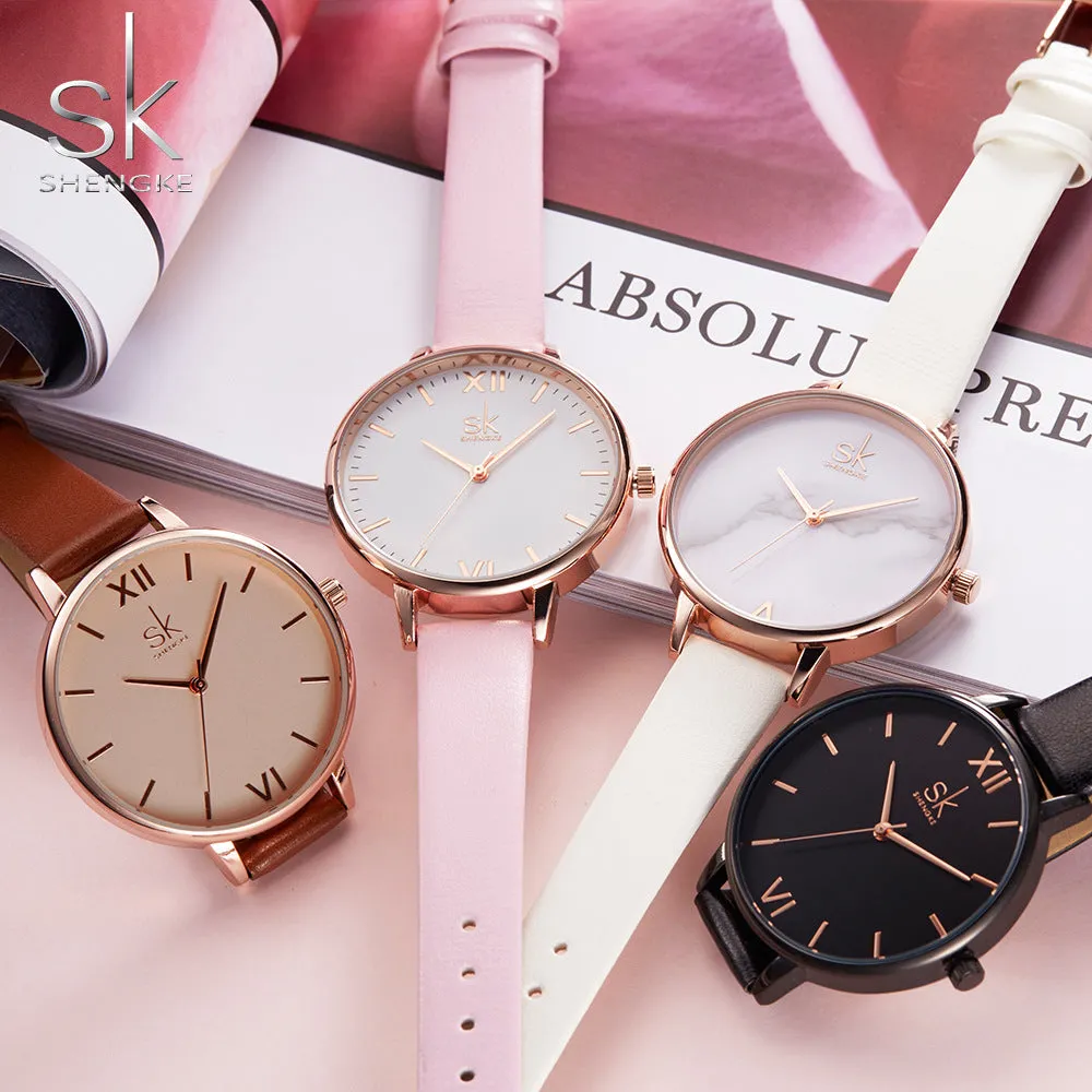 Fashionable Simple Casual Women's Quartz Watch Belt Style Women's Waterproof Women's Watch K0039