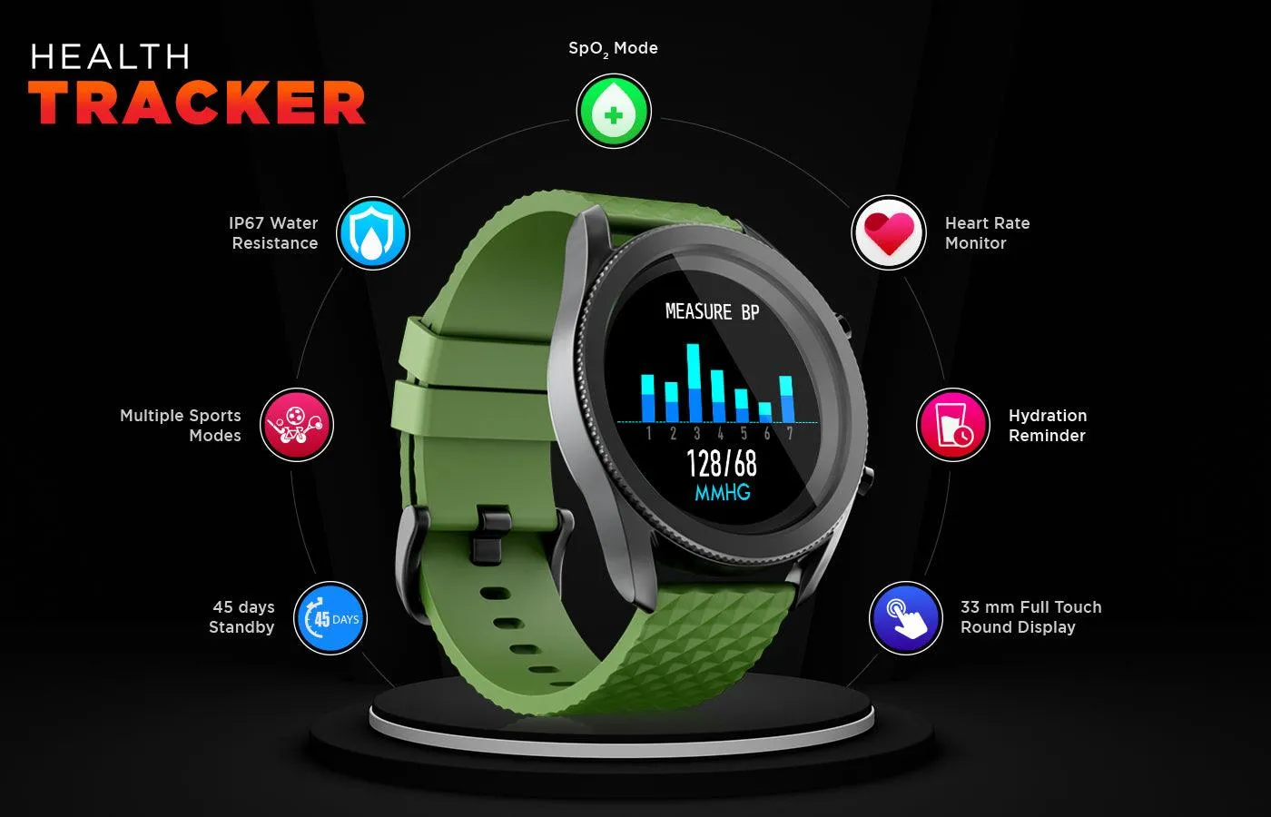 FitRist Active Smart calling SpO2 Watch