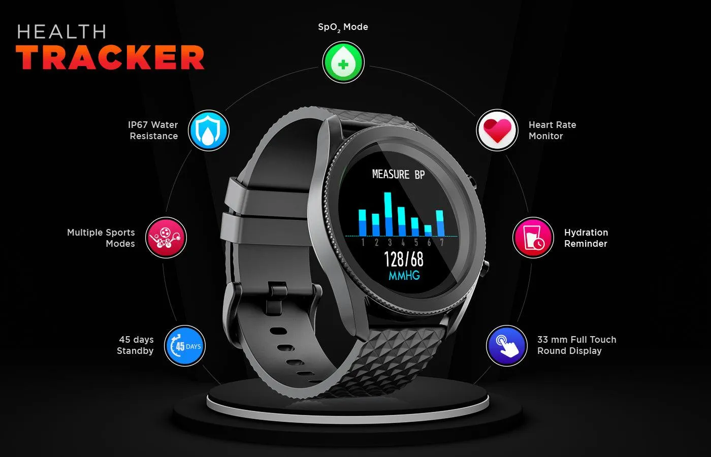 FitRist Active Smart calling SpO2 Watch