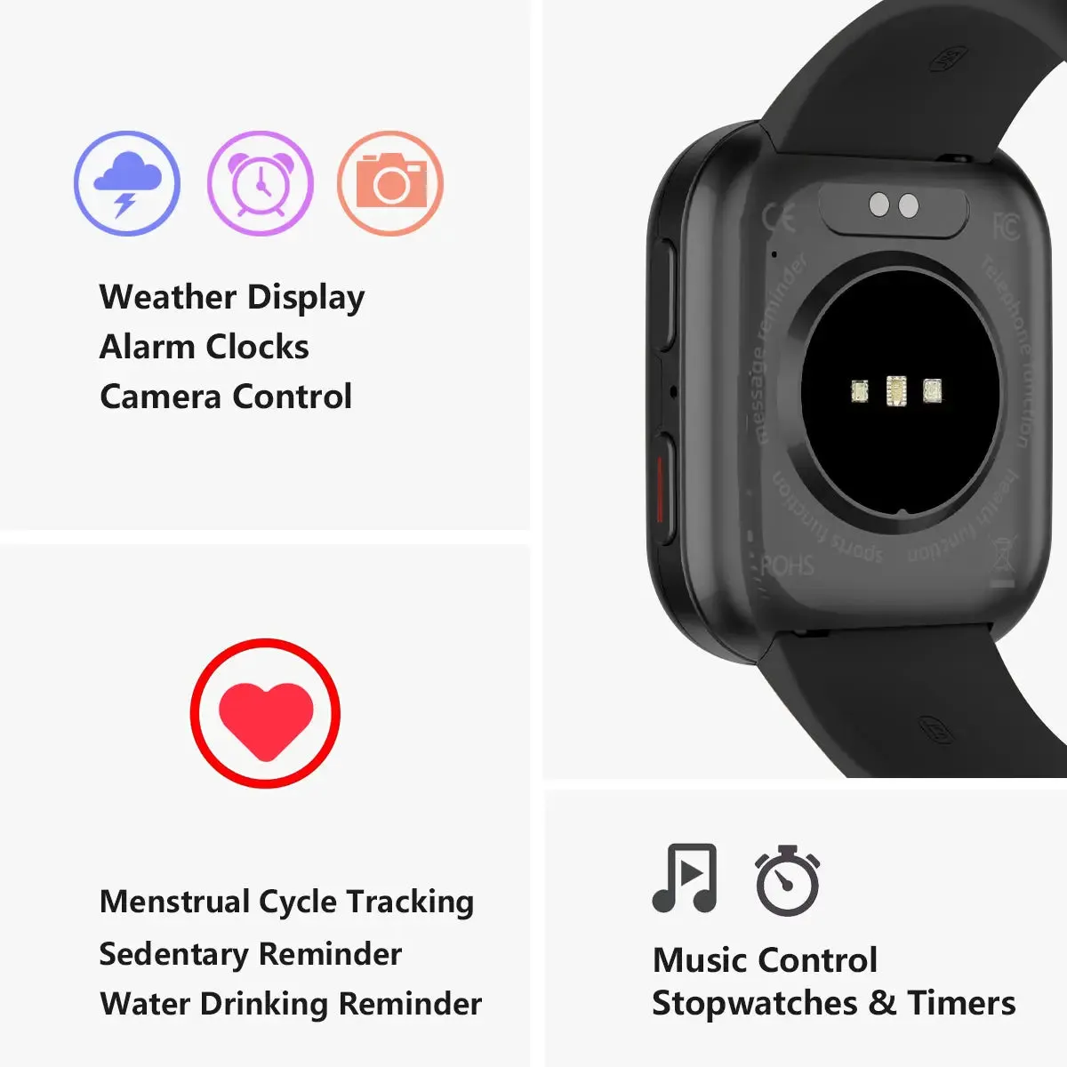 FITVII HM57 Health & Fitness Tracker 2024  (Answer/Make Calls), Smart Watch with HR BP SPO2 Monitor
