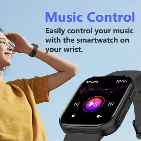 FITVII HM57 Health & Fitness Tracker 2024  (Answer/Make Calls), Smart Watch with HR BP SPO2 Monitor