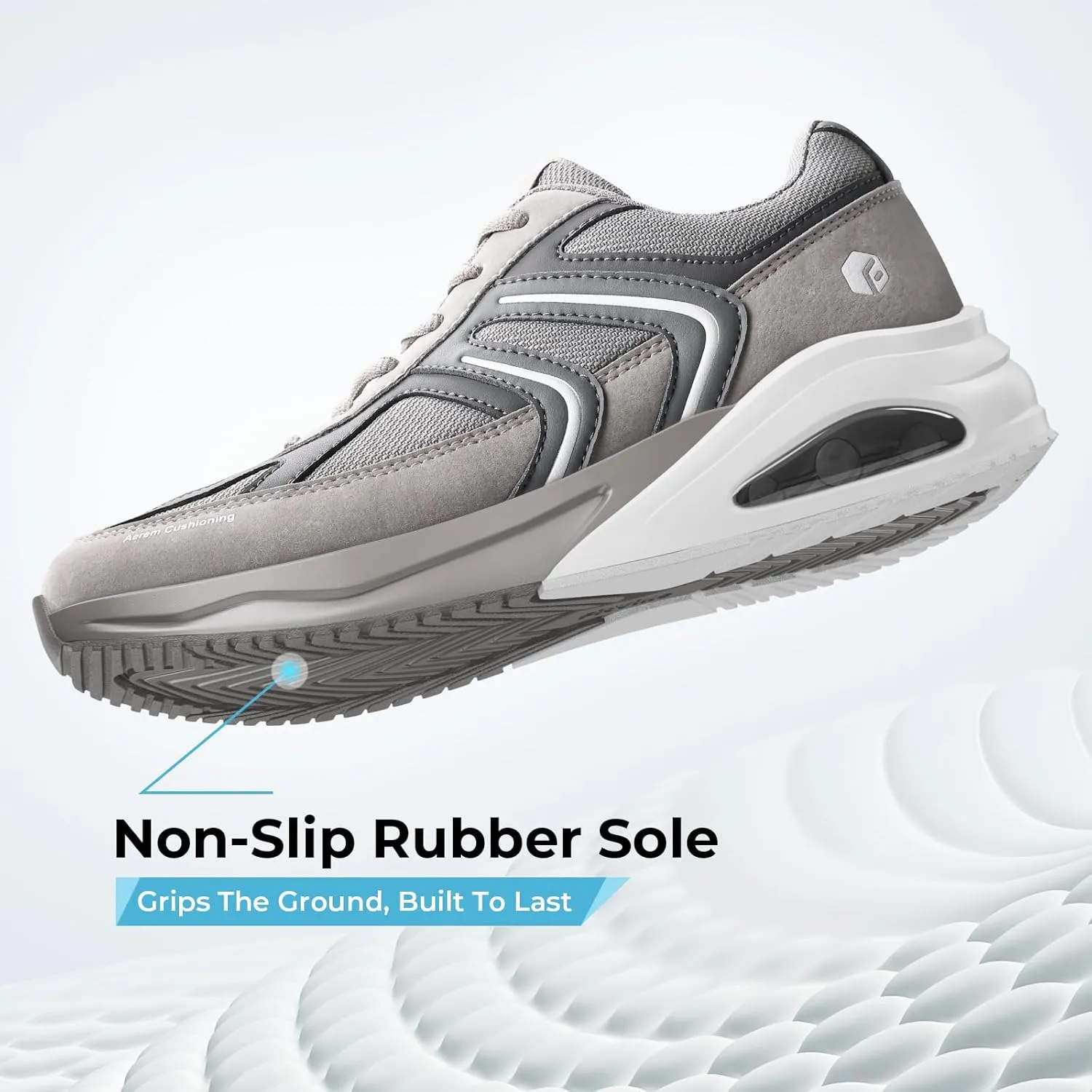 FitVille Men's Extra Wide Walking Shoes Wide Width Air Cushion Cross Training Sneakers for Heel Pain Relief Plantar Fasciitis - HeelAero V2